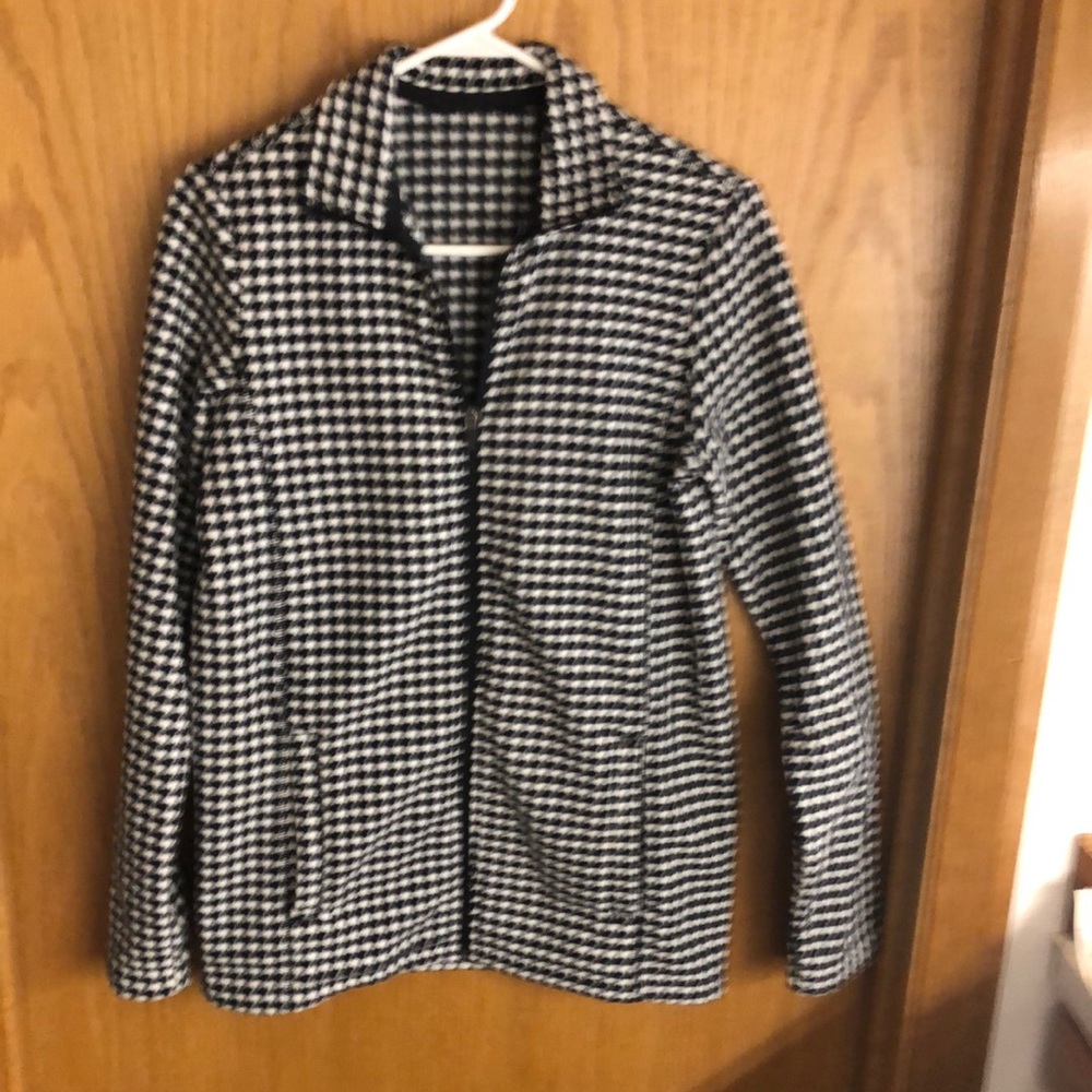 Lands End women’s full zip mid-weight fleece jacket, size S (6-8) Tall